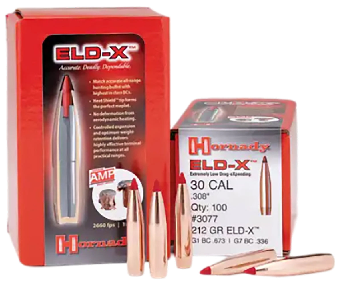 Hornady 30 Cal .308 208 Grain Extremely Low Drag Match ELD-M Bullets 100/Box