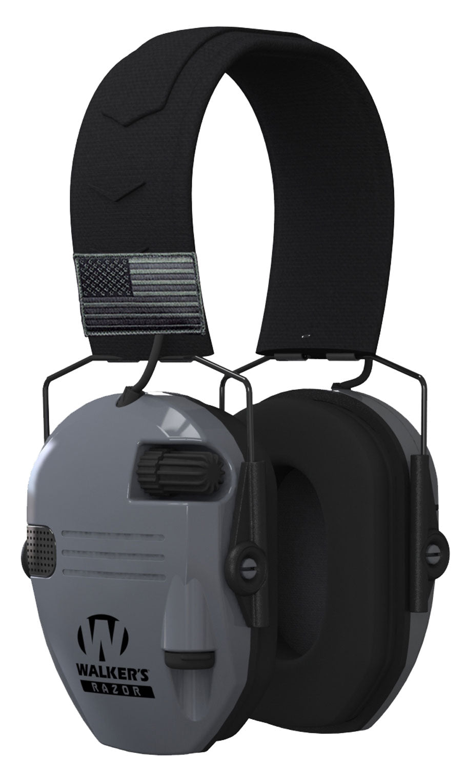Walker's Razor Patriot Electronic Earmuff GWPRSEMPATGY 23 dB Over-the-Head Black/Gray Sports South Exclusive