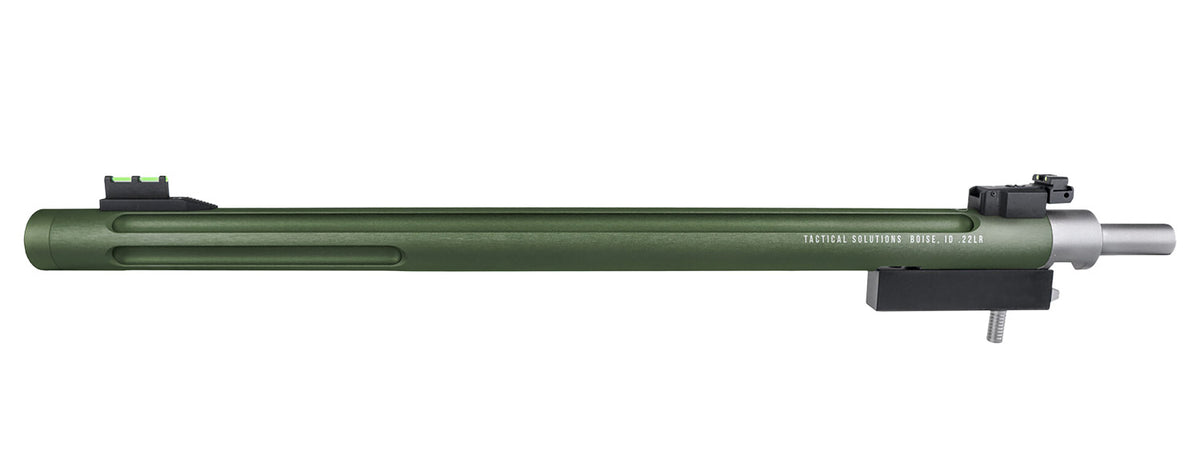 Tactical Solutions 1022TDMOD X-Ring 22 LR 16.5" OD Green Bull Barrel with Sights for 10/22 Takedown