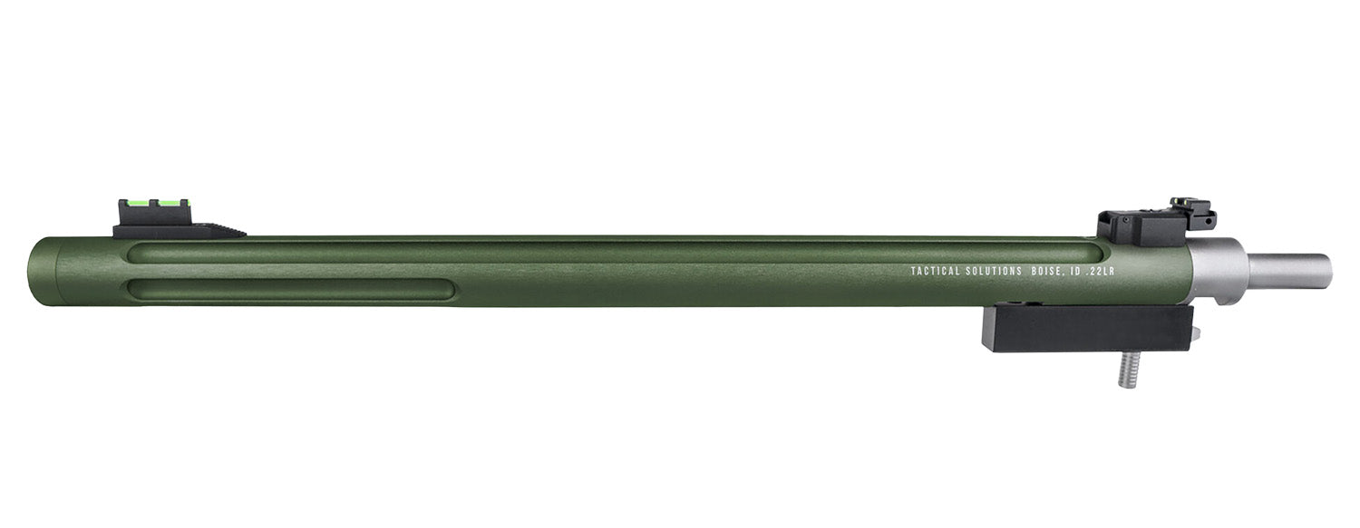Tactical Solutions 1022TDMOD X-Ring 22 LR 16.5" OD Green Bull Barrel with Sights for 10/22 Takedown