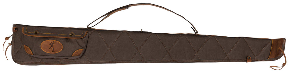 Browning Lona 52" Flint/Brown Cotton Canvas Shotgun Case Closed-Cell Foam 1413886952