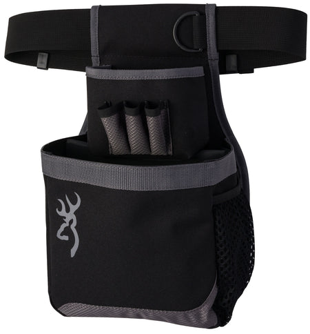 Browning Flash Gray Nylon Shotgun Shell Pouch with Adjustable Web Belt