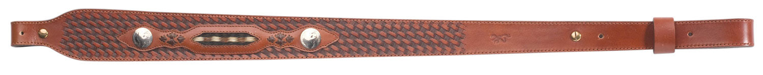 Browning Buffalo Nickel Adjustable Leather Rifle Sling - Brown