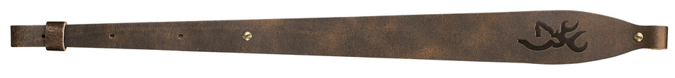 Browning Big Buckmark Adjustable Leather Rifle Sling - Distress Brown