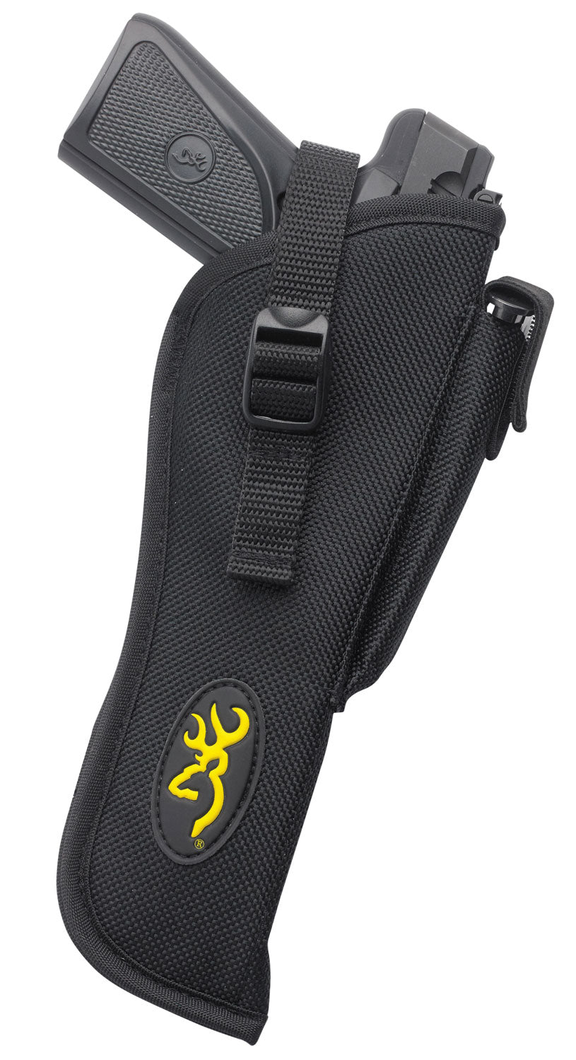 Browning 12902012 Buck Mark Ballistic Nylon OWB Holster Black Belt Loop with Magazine Pouch Right Hand