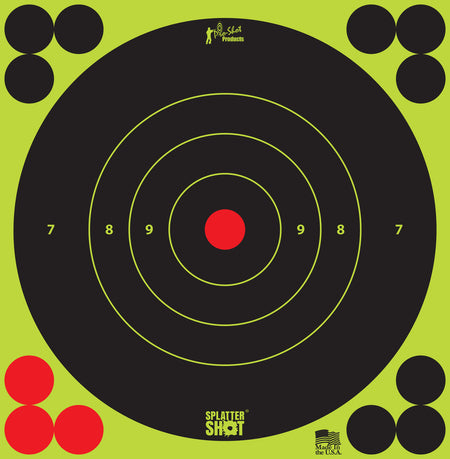 Pro-Shot SplatterShot Peel and Stick 6" Bullseye Target Black Green 12-Pack