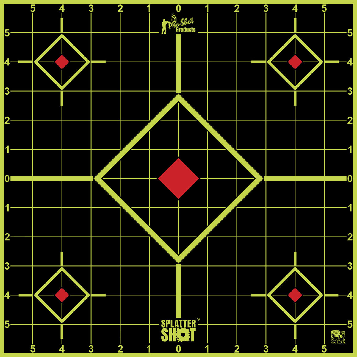 Pro-Shot SplatterShot Peel and Stick Sight-In Shooting Target, Green Splatter, 12", 5 Pack