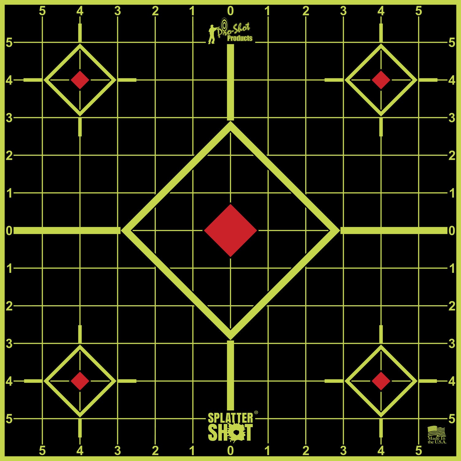 Pro-Shot SplatterShot Peel and Stick Sight-In Shooting Target, Green Splatter, 12", 5 Pack