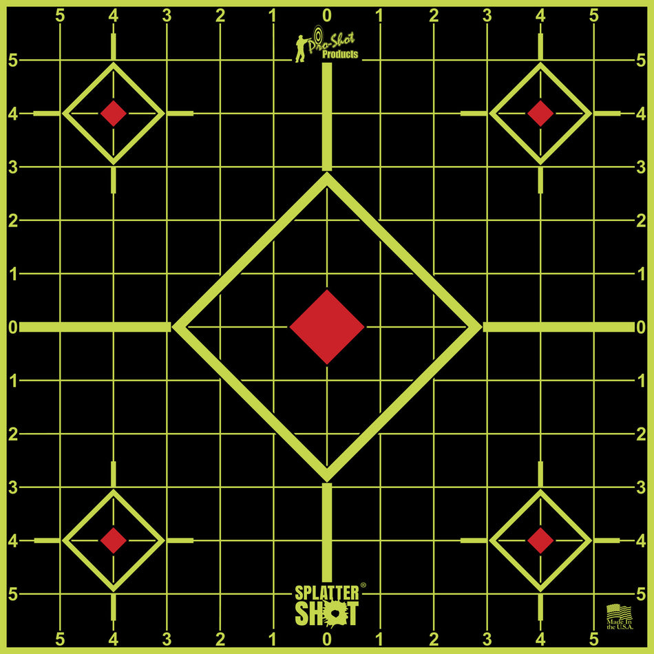 Pro-Shot SplatterShot Peel and Stick Sight-In Shooting Target, Green Splatter, 12", 5 Pack