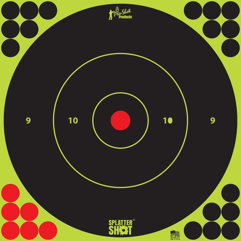 Pro-Shot SplatterShot Peel and Stick 12" Bullseye Target Black Green 5-Pack