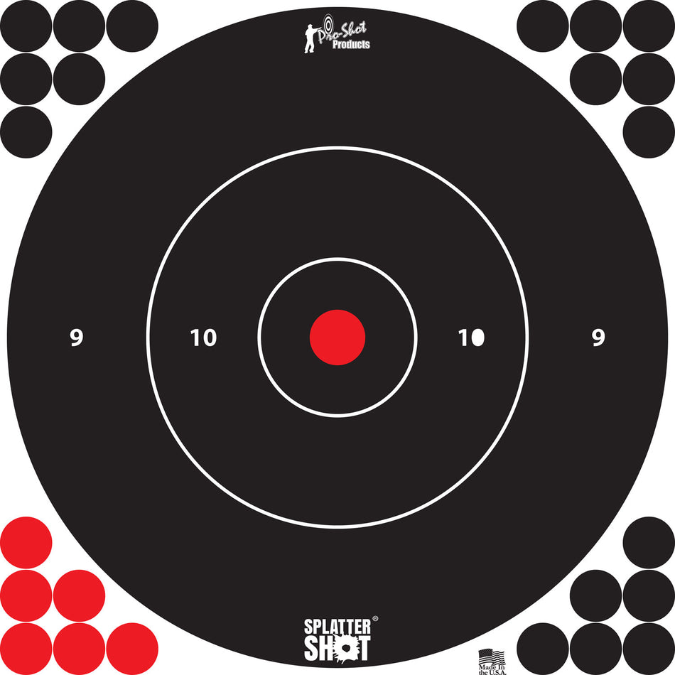 Pro-Shot SplatterShot Peel and Stick 12" Bullseye Target Black White 5-Pack