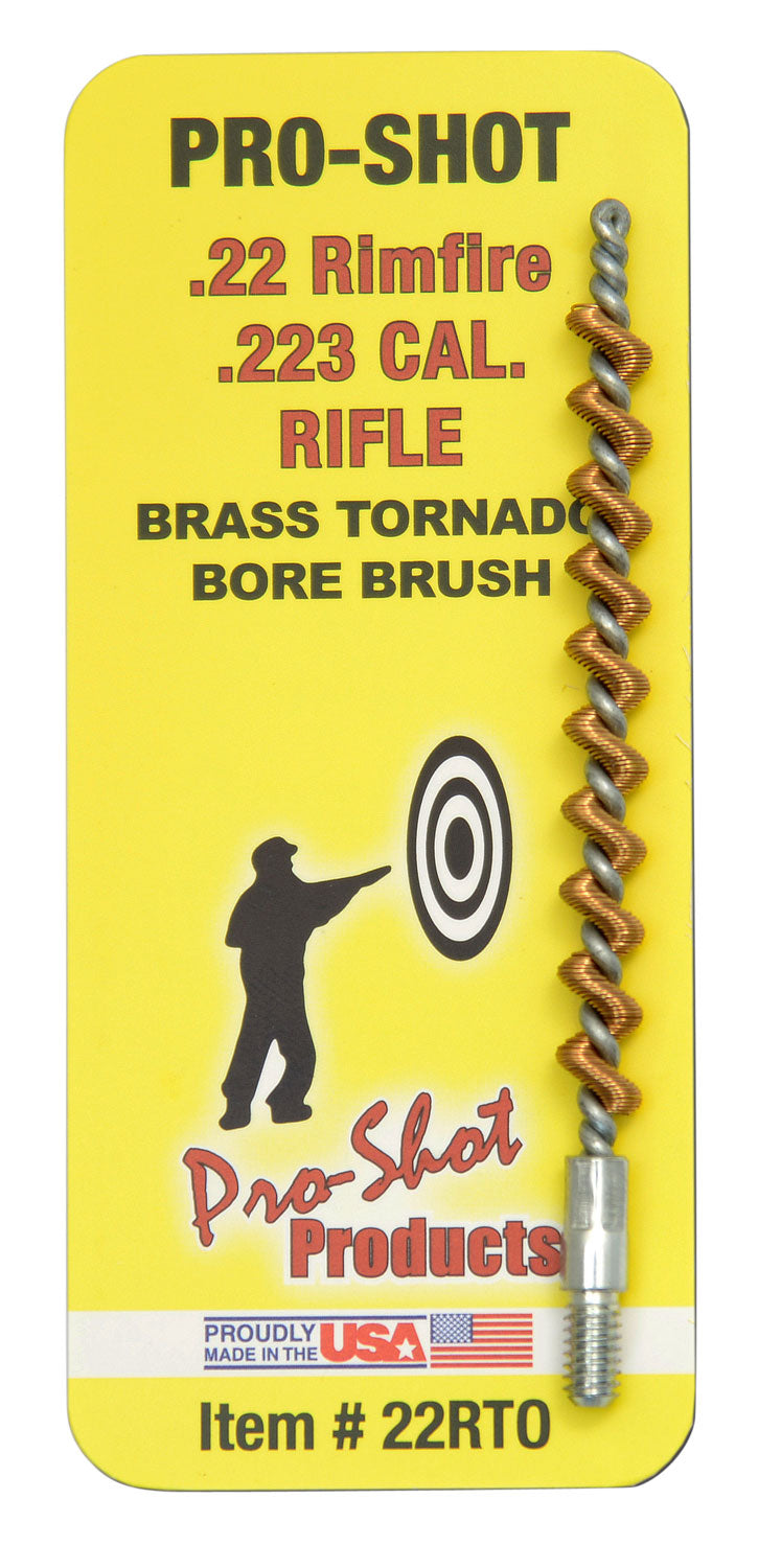 Pro-Shot 22RTO Tornado Bore Brush .22/.223/5.56mm Rifle #8-32 Thread Brass Spiral Wound Loop