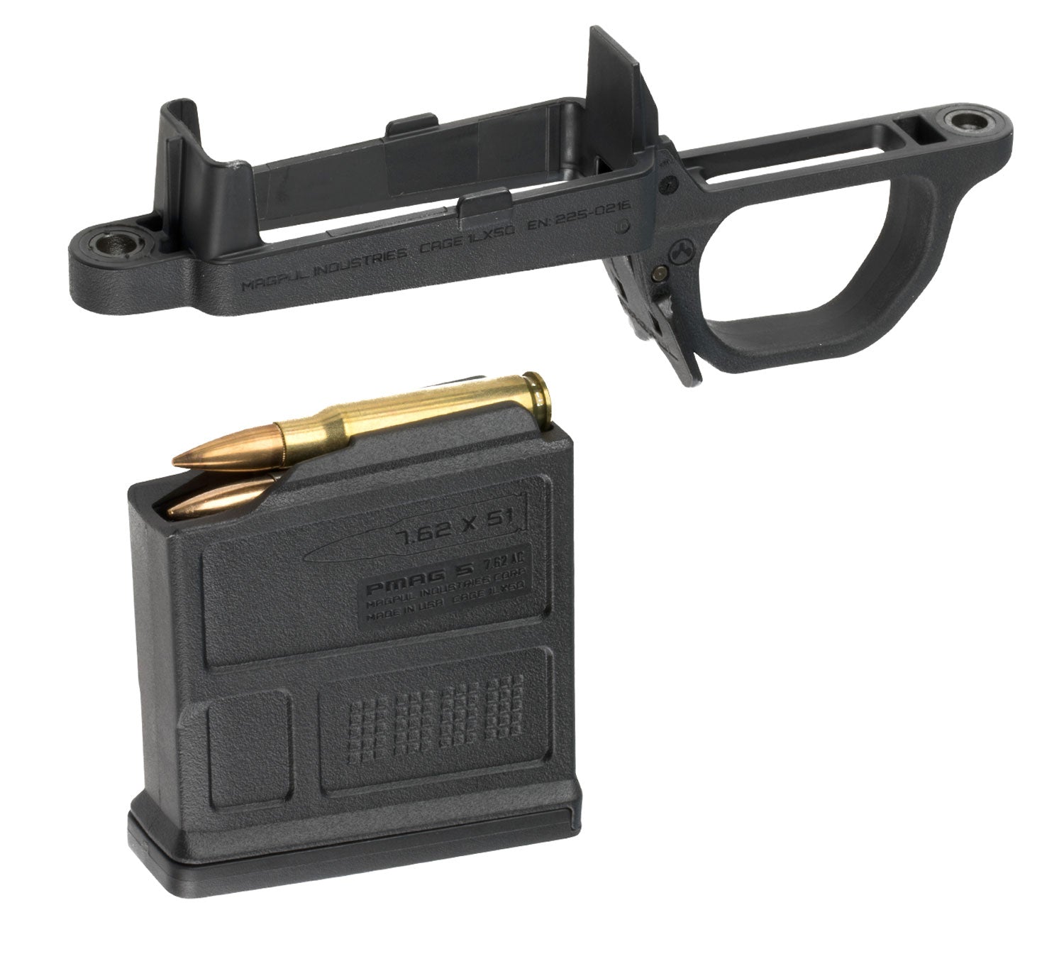 Magpul MAG497-BLK Rem 700 Hunter Stock Drop-In Bolt Action Magazine Well Black Polymer with PMAG5 7.62 AC Magazine