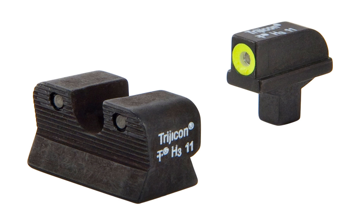 Trijicon 600514 HD Night Sights Yellow Outline Front Green Tritium Rear Colt 1911
