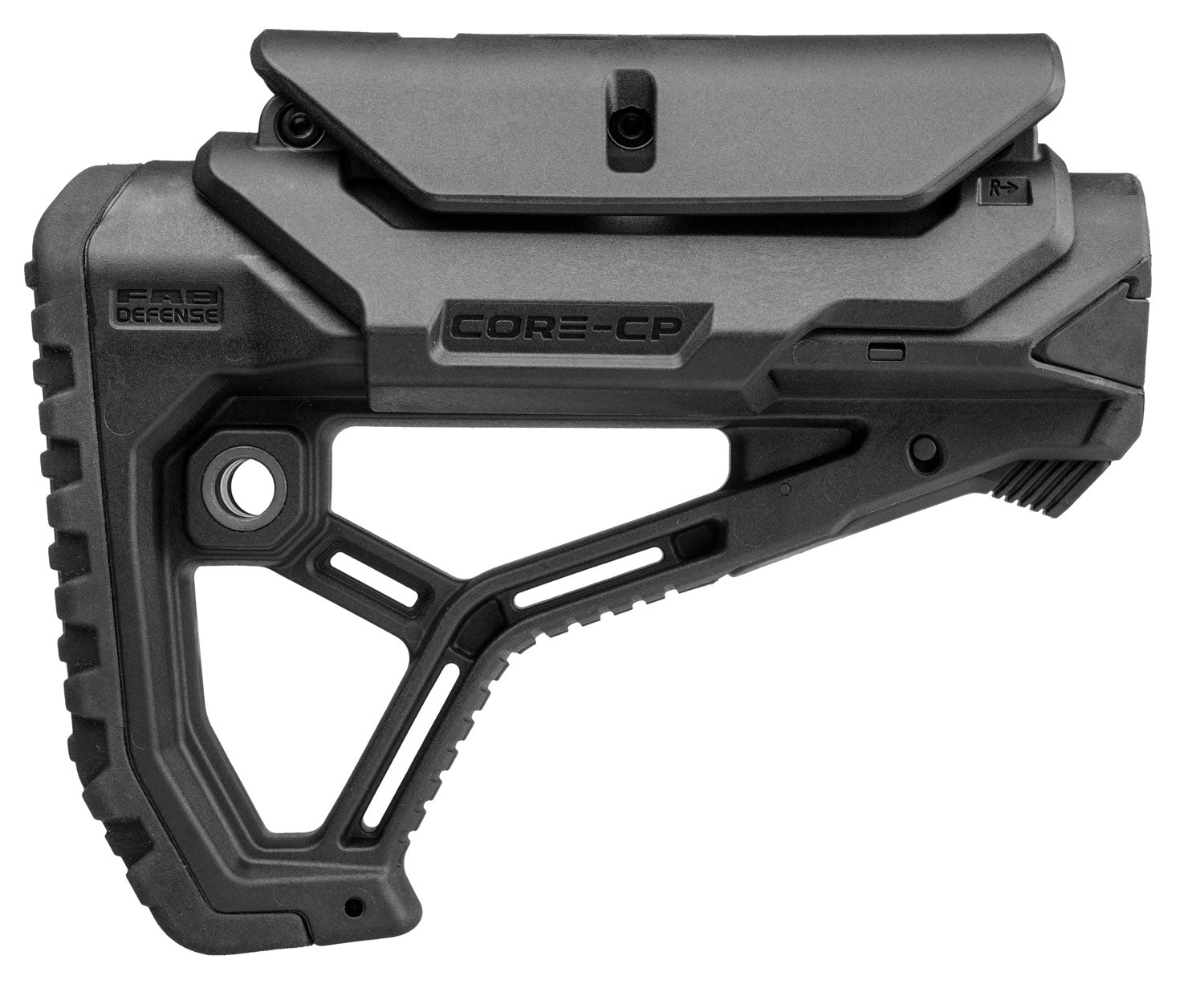 FAB Defense FXGLCORECPB GL-Core Adjustable Cheek-Rest Buttstock for AR-15/M4 Black Polymer