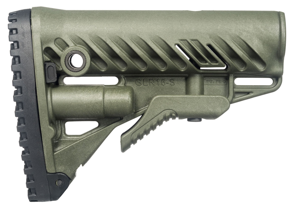FAB Defense GLR-16 AR-15/M4 Buttstock OD Green Fiberglass Reinforced Polymer Anti-Rattle FXGLR16G