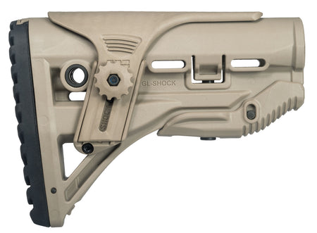 FAB Defense FXGLSHOCKCP AR-15/M4 GL-Shock Buttstock with Cheek-Rest & Anti-Rattle - Flat Dark Earth