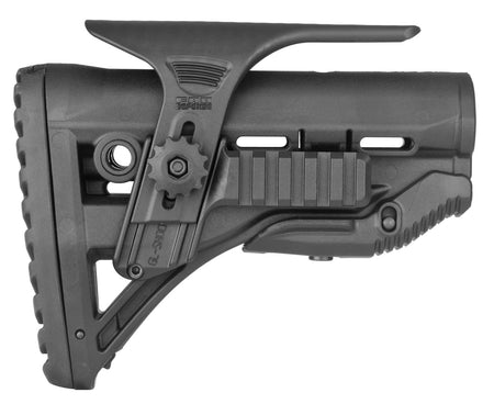 FAB Defense FXGLSHOCKPC AR-15/M4 GL-Shock PCP Adjustable Cheek-Rest Dual Rail Buttstock Black