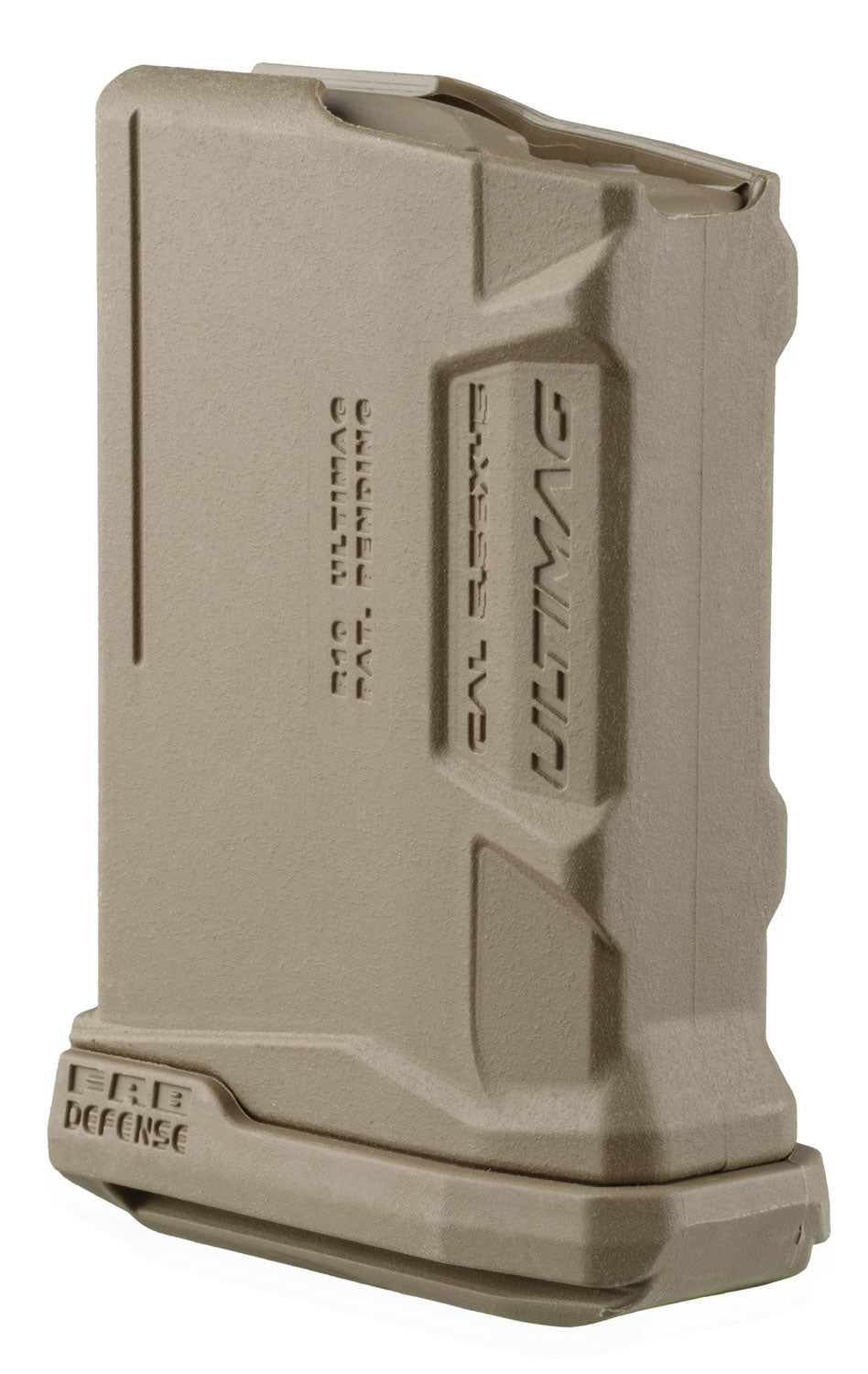 FAB Defense FXUMAGR10T Ultimag 10-Round 5.56x45mm NATO AR-15/M16/M4 Rifle Magazine FDE Polymer Steel Body