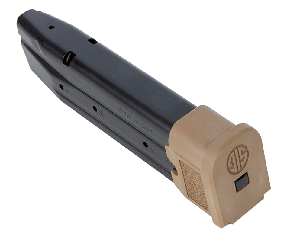Sig Sauer P320/M17/M18 Extended 21rd 9mm Magazine Black Coyote Steel MAGMODF921COY