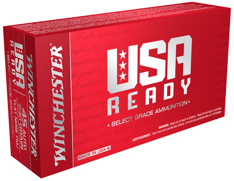 Winchester .45 ACP/Auto RED45 USA Ready Full Metal Jacket Flat Nose FMJFN 230 Grain