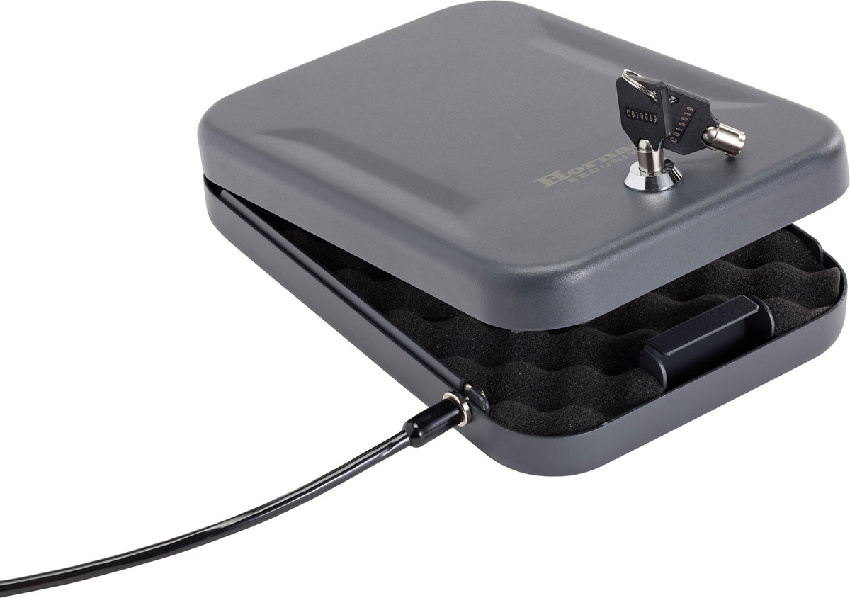 Hornady 95200 Large Standard Black Steel Key Entry Lock Box for 1 Handgun