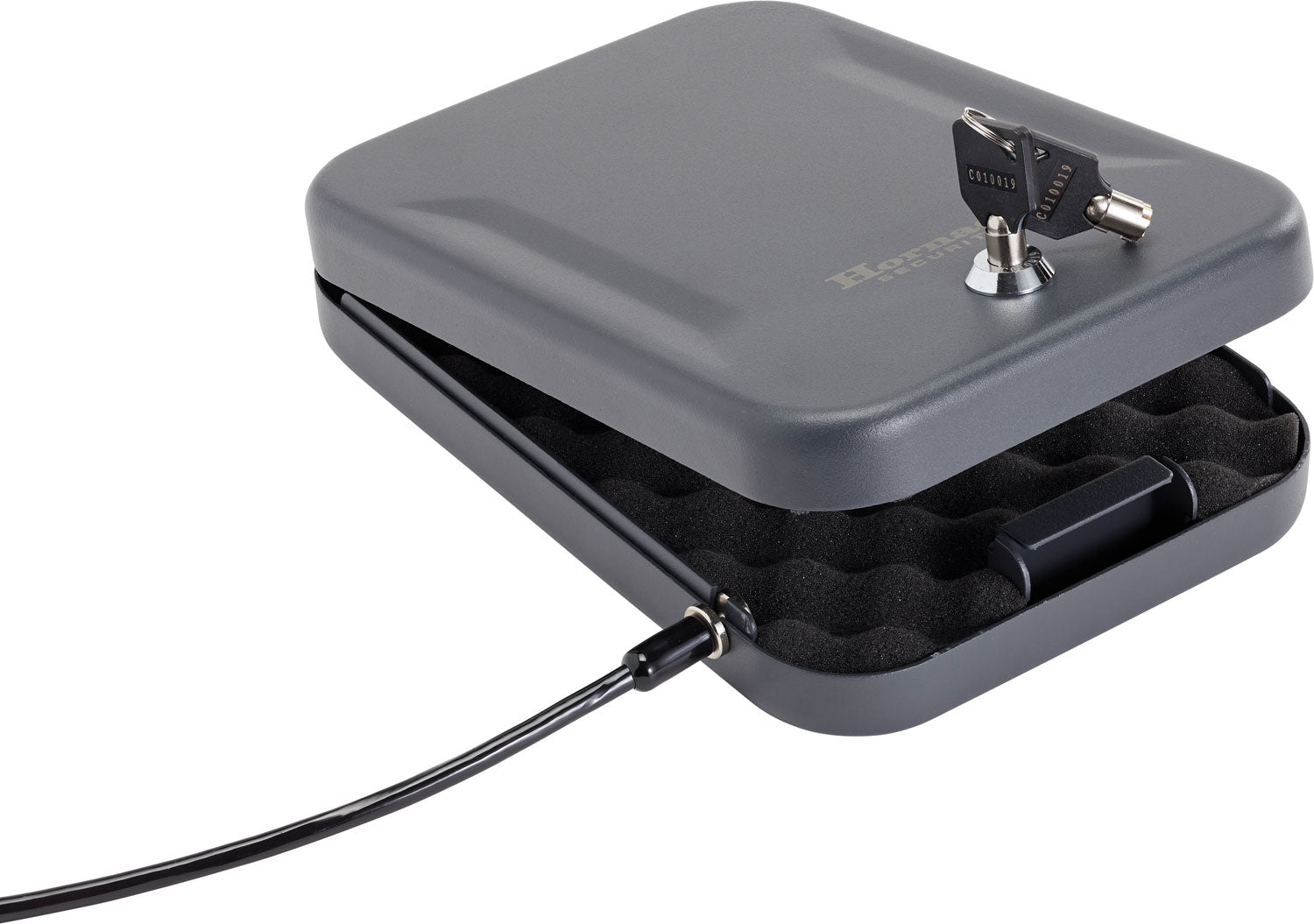 Hornady 95200 Large Standard Black Steel Key Entry Lock Box for 1 Handgun