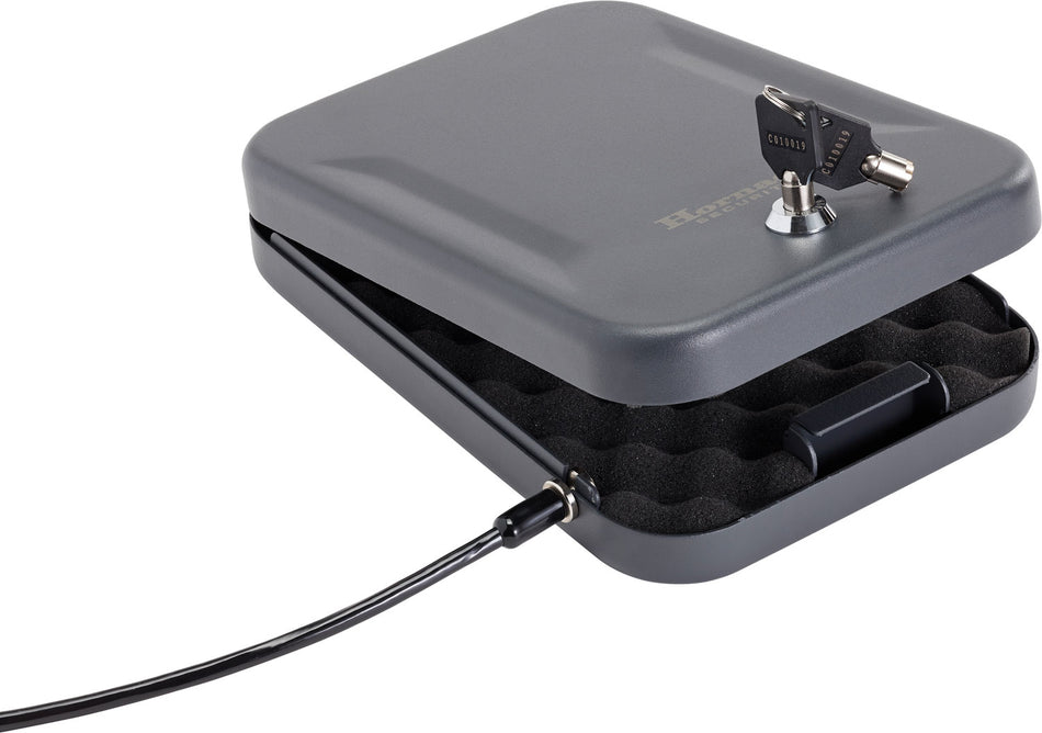 Hornady 95200 Large Standard Black Steel Key Entry Lock Box for 1 Handgun