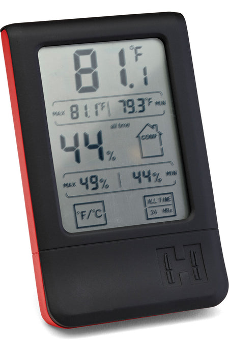Hornady 95909 AAA Digital Hygrometer Red Temperature Humidity Safe Display