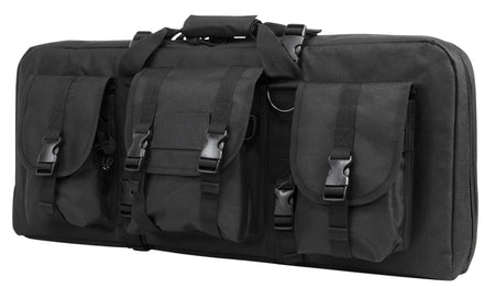 NcStar VISM CVCPD2962B28 Deluxe 28" Black Double Pistol Carbine Case PVC with Lockable Zippers & Padding