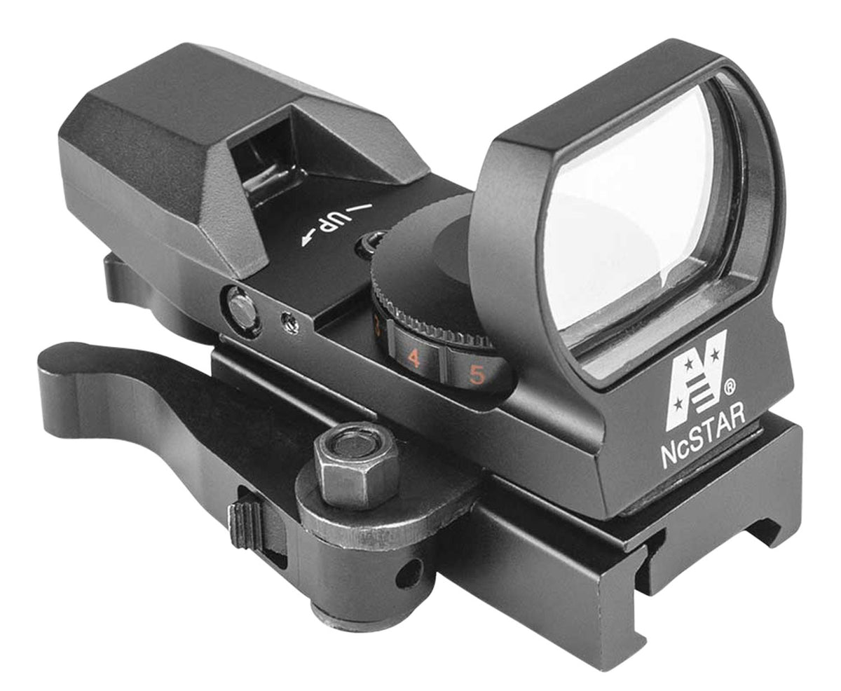 NcStar D4RGBQ 1x Black Anodized Red Green 4 Reticle Reflex Optic Quick Release Mount