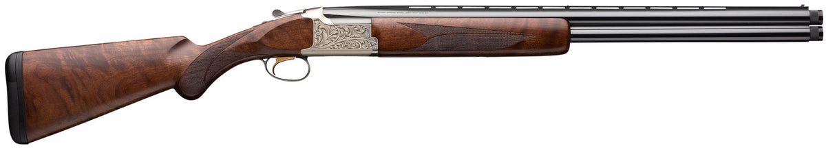 Browning Citori Feather Lightning 12 Gauge 28in Barrel Shotgun - Satin Nickel Engraved Receiver, Walnut Lightning Grip Stock