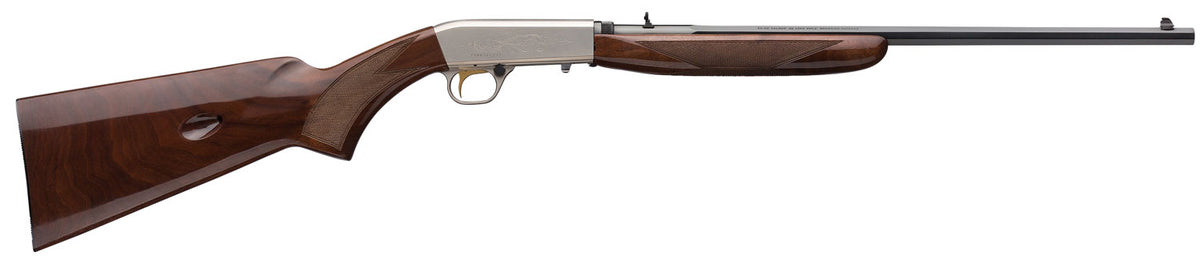 Browning SA-22 .22 LR 11+1 19.375-Inch Octagon Barrel Satin Nickel Receiver Walnut Stock Rifle