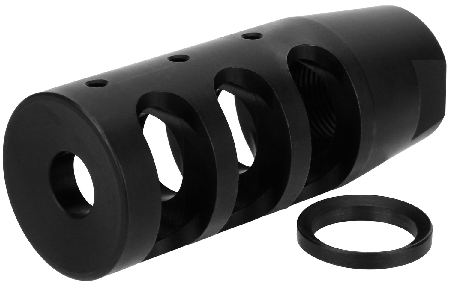 TacFire MZ1002N 5.56x45mm AR-15 Compact Compensator Black Nitride 1/2x28 Steel