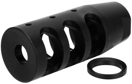 TacFire MZ1002N 5.56x45mm AR-15 Compact Compensator Black Nitride 1/2x28 Steel