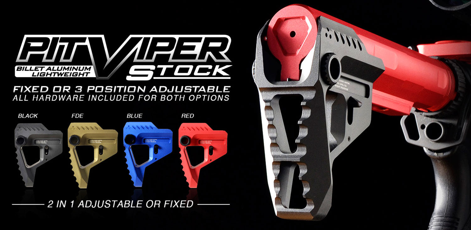 Strike Industries VIPERPITBLU Pit Viper 3-Position AR Stock Blue Aluminum/Steel