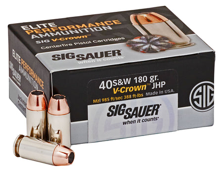 Sig Sauer .40 S&W E40SW250 Elite Performance V Crown Jacketed Hollow Point HP 180 Grain