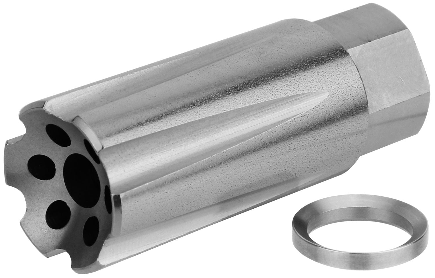 TacFire MZ10209MMSS 9mm Luger AR Platform Linear Compensator Stainless Steel 1/2-36 TPI