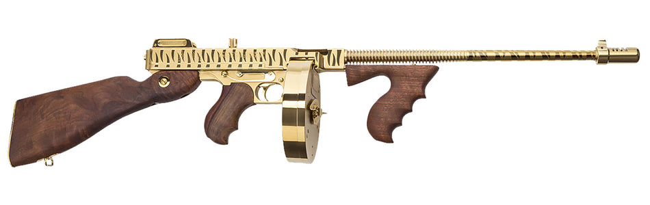 Thompson T150DTGTS 1927A-1 Deluxe .45 ACP Carbine, 16.5" Barrel, Gold Tiger Stripe Finish, Walnut Stock
