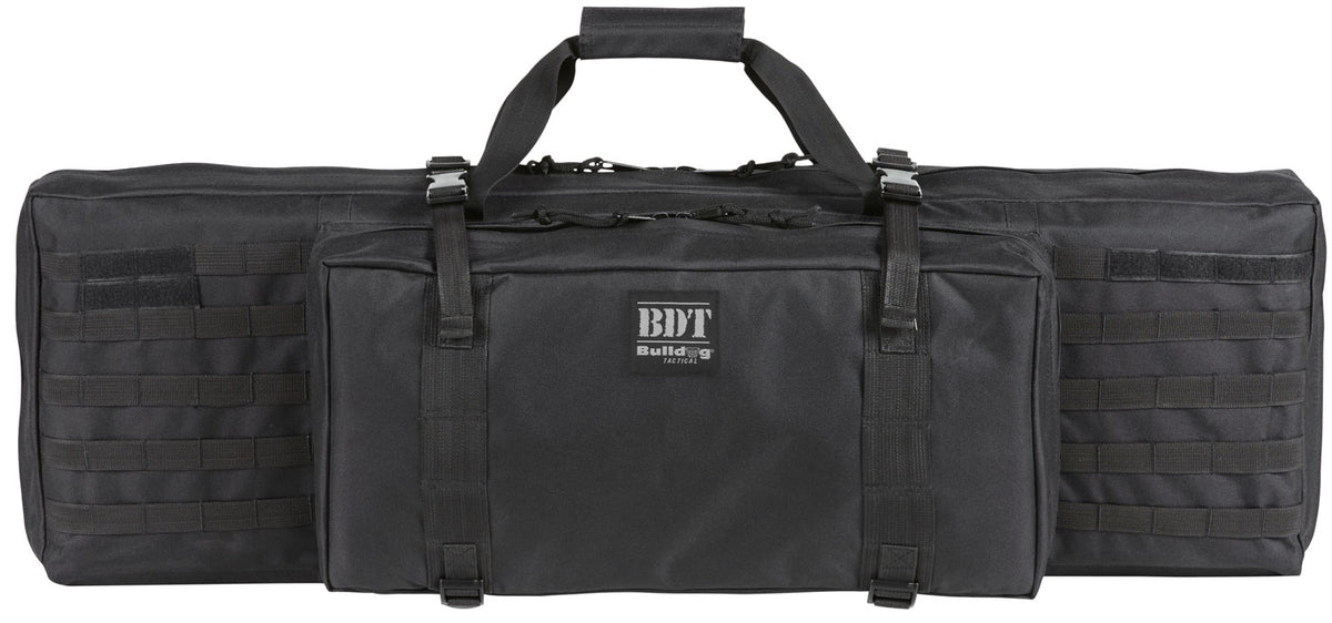Bulldog BDT Tactical Rifle Case Black Nylon Quilted Lining Adjustable Velcro Tie Downs