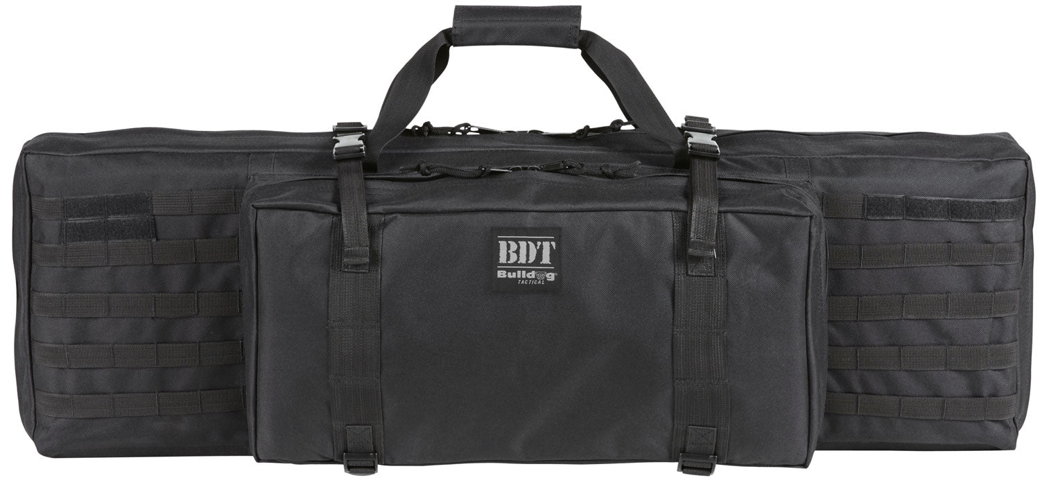 Bulldog BDT Tactical Rifle Case Black Nylon Quilted Lining Adjustable Velcro Tie Downs