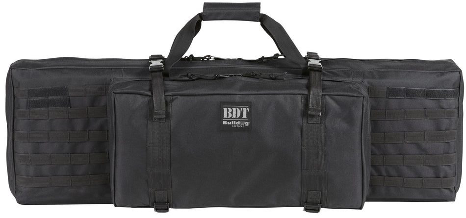 Bulldog BDT Tactical Rifle Case Black Nylon Quilted Lining Adjustable Velcro Tie Downs