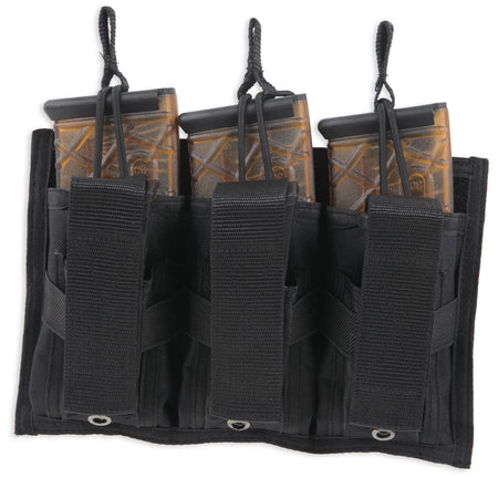 Bulldog BDT62 Tri-Double Black MOLLE Mag Pouch Compatible with 30rd AR and High Capacity Pistol Magazines