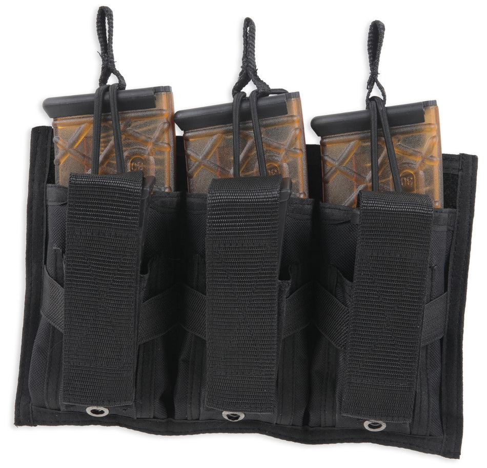 Bulldog BDT62 Tri-Double Black MOLLE Mag Pouch Compatible with 30rd AR and High Capacity Pistol Magazines