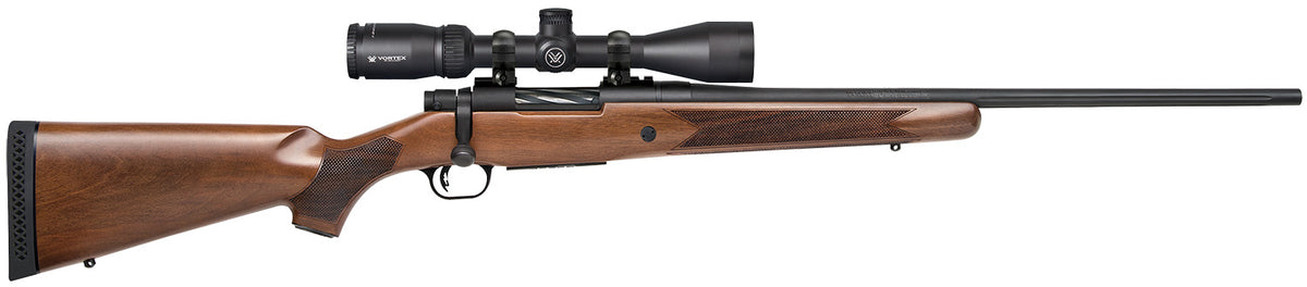 Mossberg Patriot 28028 6.5 Creedmoor Rifle, 22" Fluted Barrel, Walnut Stock, Vortex Crossfire II 3-9x40mm Scope