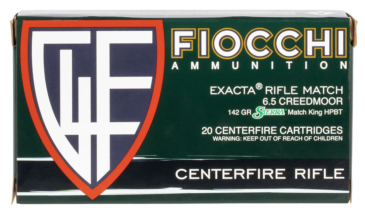 Fiocchi 6.5mm Creedmoor 65CMMKC Hyperformance Sierra MatchKing Boat Tail Hollow Point BTHP 142 Grain