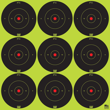 Pro-Shot SplatterShot Peel and Stick Paper Target Black/Green 2" Bullseye 108 Total Targets
