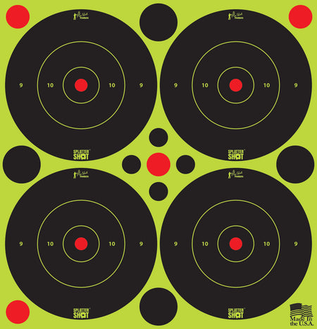 Pro-Shot SplatterShot Peel and Stick 3" Bullseye Targets Black Green 48 Total Targets