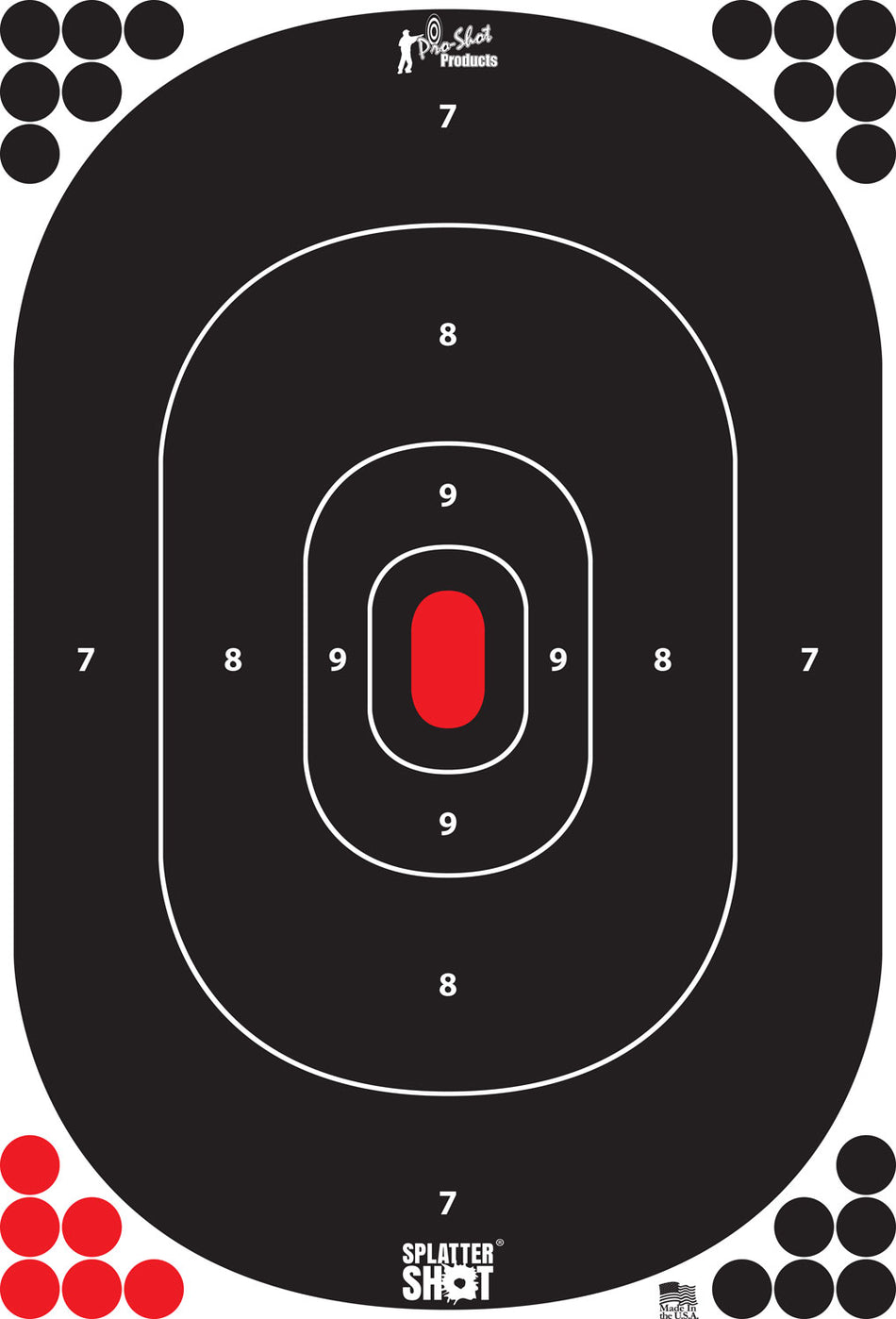 Pro-Shot SplatterShot Silhouette Peel and Stick Paper Targets Black/Red 12"x17" Pack of 5