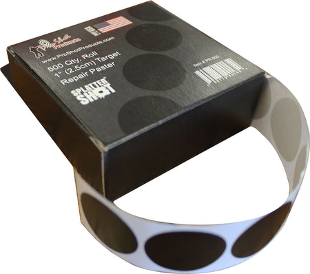 Pro-Shot SplatterShot PR500 1" Black Self-Adhesive Target Repair Pasters Roll of 500